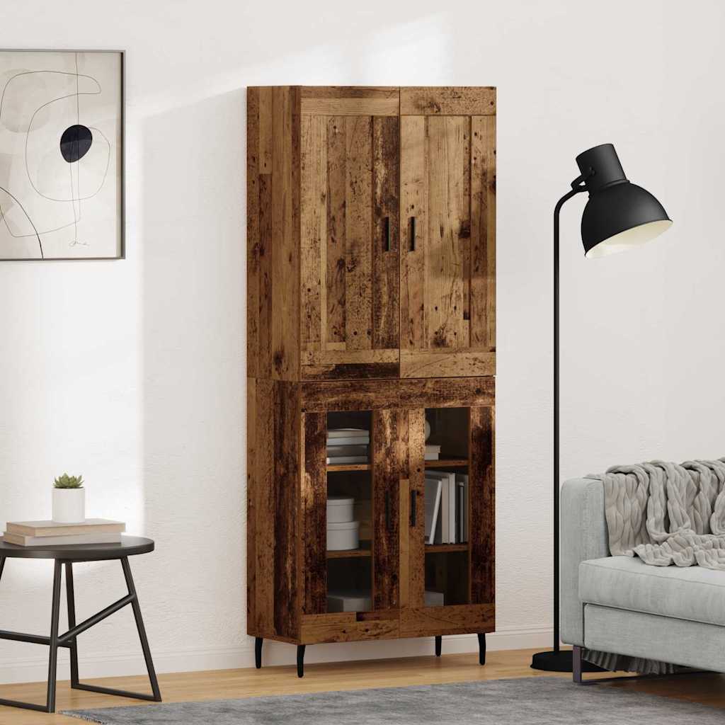 Highboard 2 pcs Staro drvo Konstruirano drvo