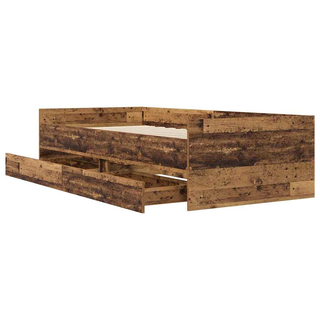 Krevetna konstrukcija Staro drvo 90 x 200 cm Čvrsto borovo drvo