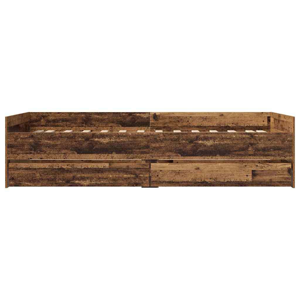 Krevetna konstrukcija Staro drvo 90 x 200 cm Čvrsto borovo drvo