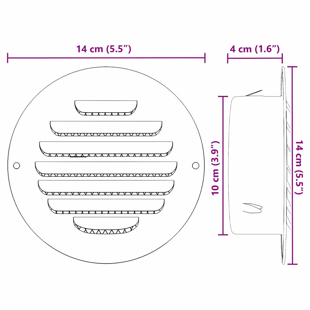 Pokrov ventilacije 4 pcs Srebrno 100 mm Nehrđajući čelik