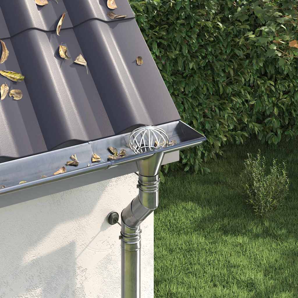 Zaštita od lišća za žljeb 8 pcs Srebrno 75 mm Nehrđajući čelik