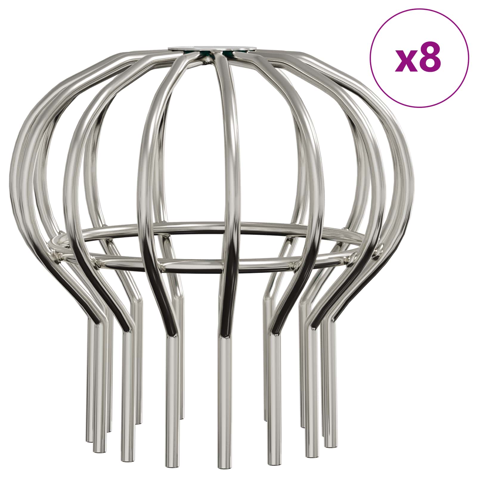 Zaštita od lišća za žljeb 8 pcs Srebrno 110 mm Nehrđajući čelik