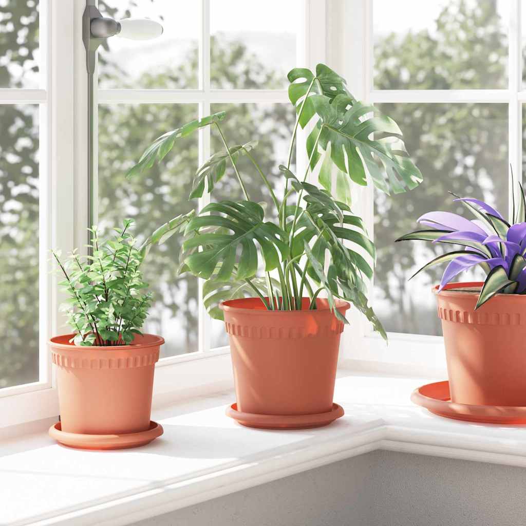 Okrugla saksija za cveće 6 pcs Crvena cigla Ø 17 x 14 cm