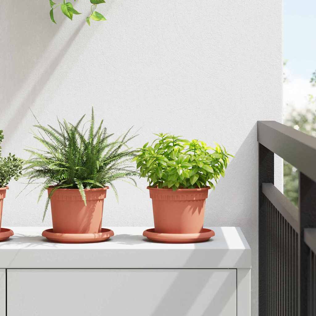 Okrugla saksija za cveće 24 pcs Crvena cigla Ø 12,5 x 10 cm