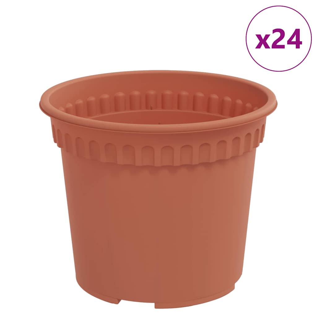 Okrugla saksija za cveće 24 pcs Crvena cigla Ø 12,5 x 10 cm