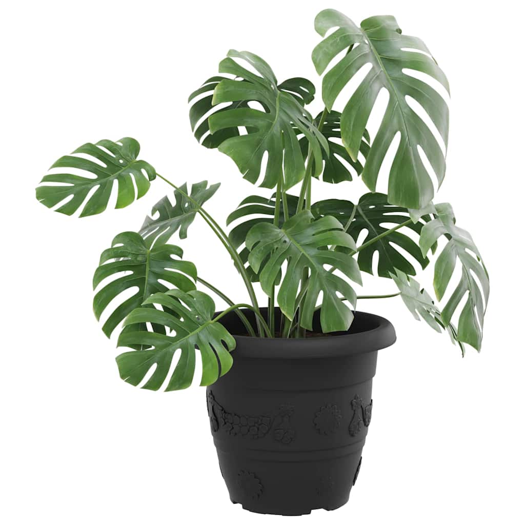 Okrugla saksija za cveće 6 pcs Crna Ø 34 x 28 cm Plastika