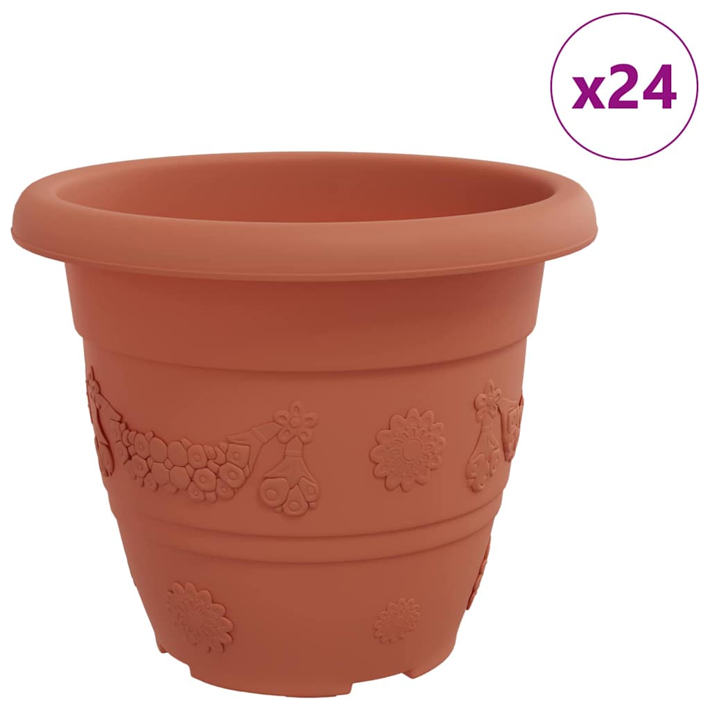 Okrugla saksija za cveće 24 pcs Crvena cigla Ø 22 x 18 cm