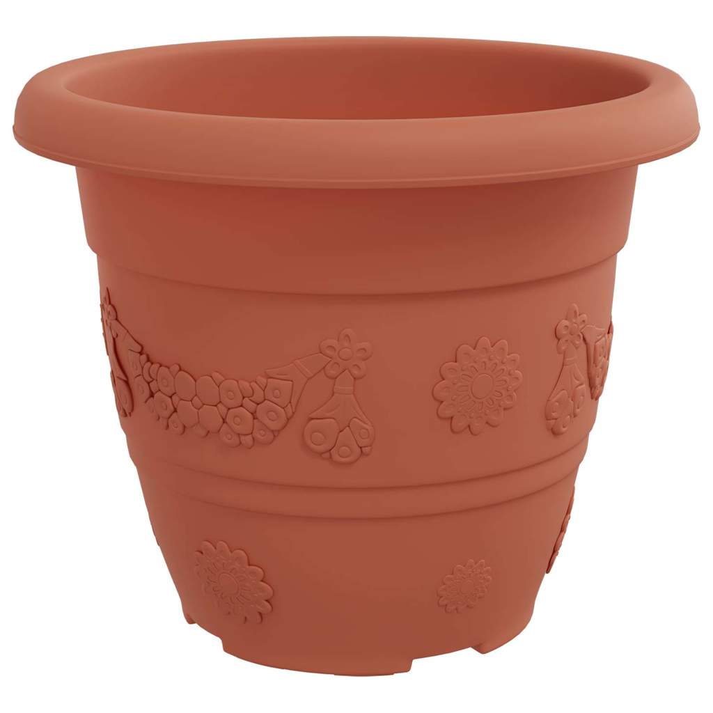 Okrugla saksija za cveće 24 pcs Crvena cigla Ø 22 x 18 cm