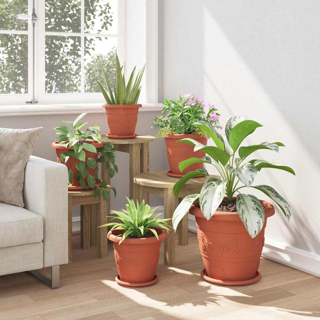 Okrugla saksija za cveće 24 pcs Crvena cigla Ø 26 x 21.5 cm