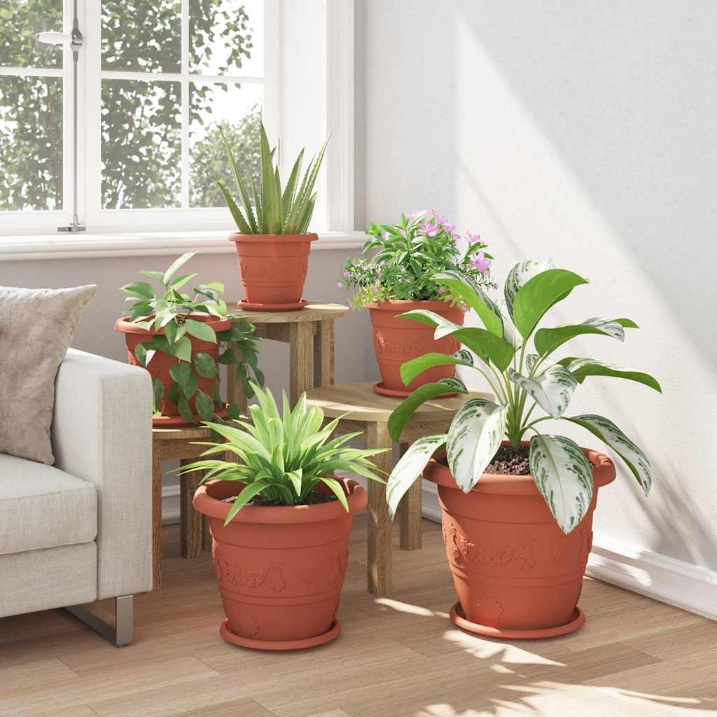 Okrugla saksija za cveće 24 pcs Crvena cigla Ø 34 x 28 cm