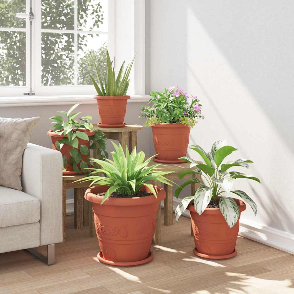 Okrugla saksija za cveće 24 pcs Crvena cigla Ø 39 x 32 cm