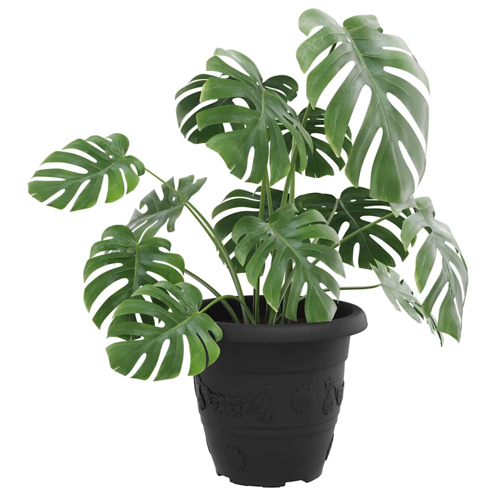 Okrugla saksija za cveće 24 pcs Crna Ø 26 x 21.5 cm Plastika