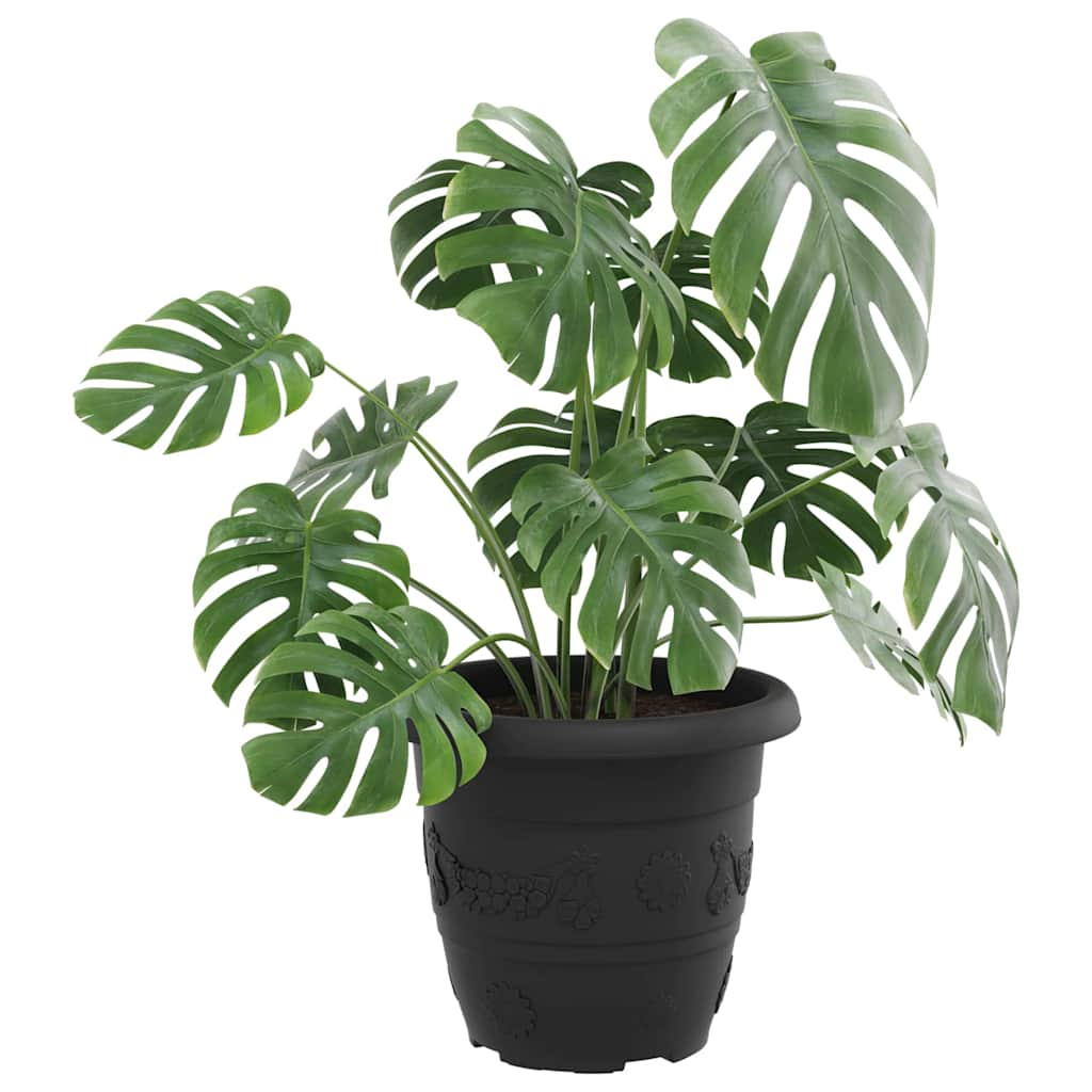 Okrugla saksija za cveće 24 pcs Crna Ø 30 x 25 cm Plastika