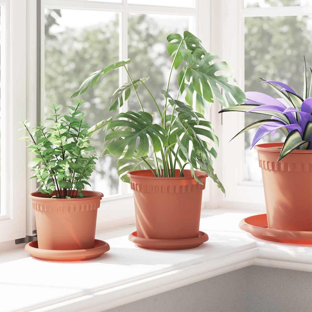 Kružni Pladanj za Cvijeće 6 pcs Crvena cigla Ø 14 x 2 cm