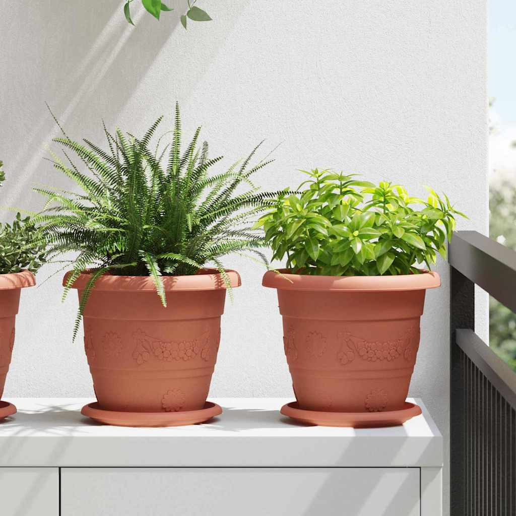 Kružni Pladanj za Cvijeće 24 pcs Crvena cigla Ø 14 x 2 cm