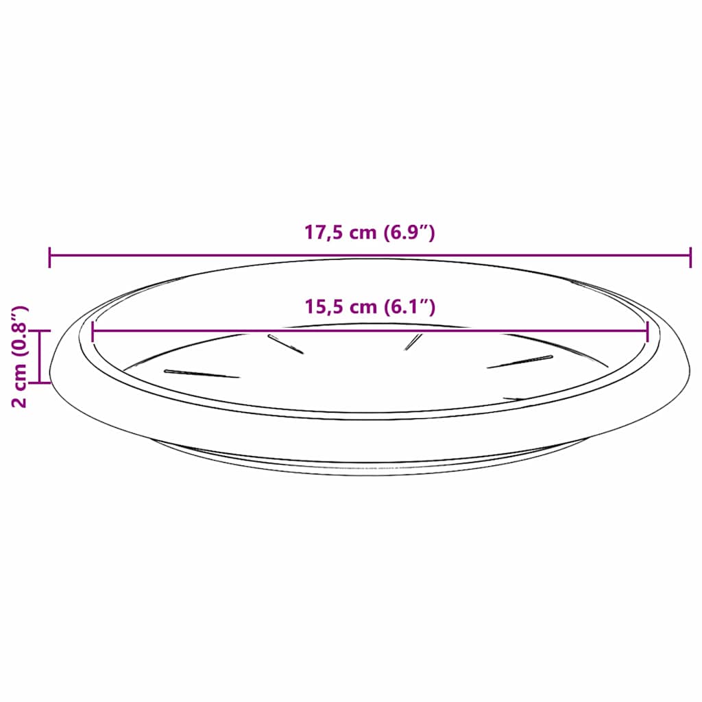 Kružni Pladanj za Cvijeće 24 pcs Crvena cigla Ø 14 x 2 cm