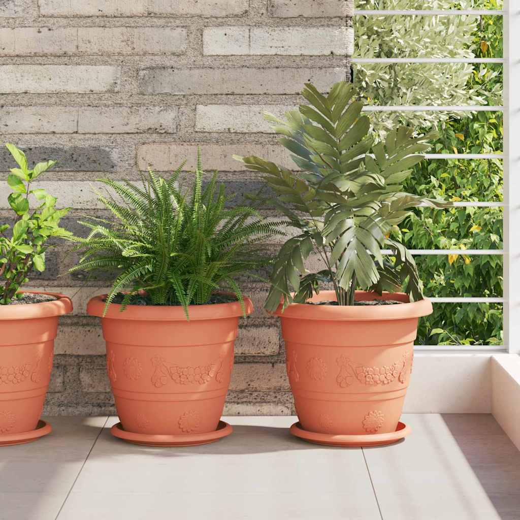 Kružni Pladanj za Cvijeće 24 pcs Crvena cigla Ø 14 x 2 cm