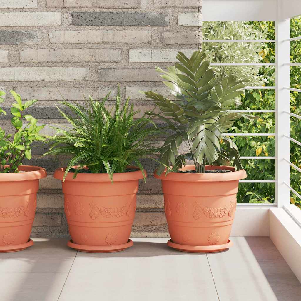 Kružni Pladanj za Cvijeće 24 pcs Crvena cigla Ø 21,5 x 2,5 cm