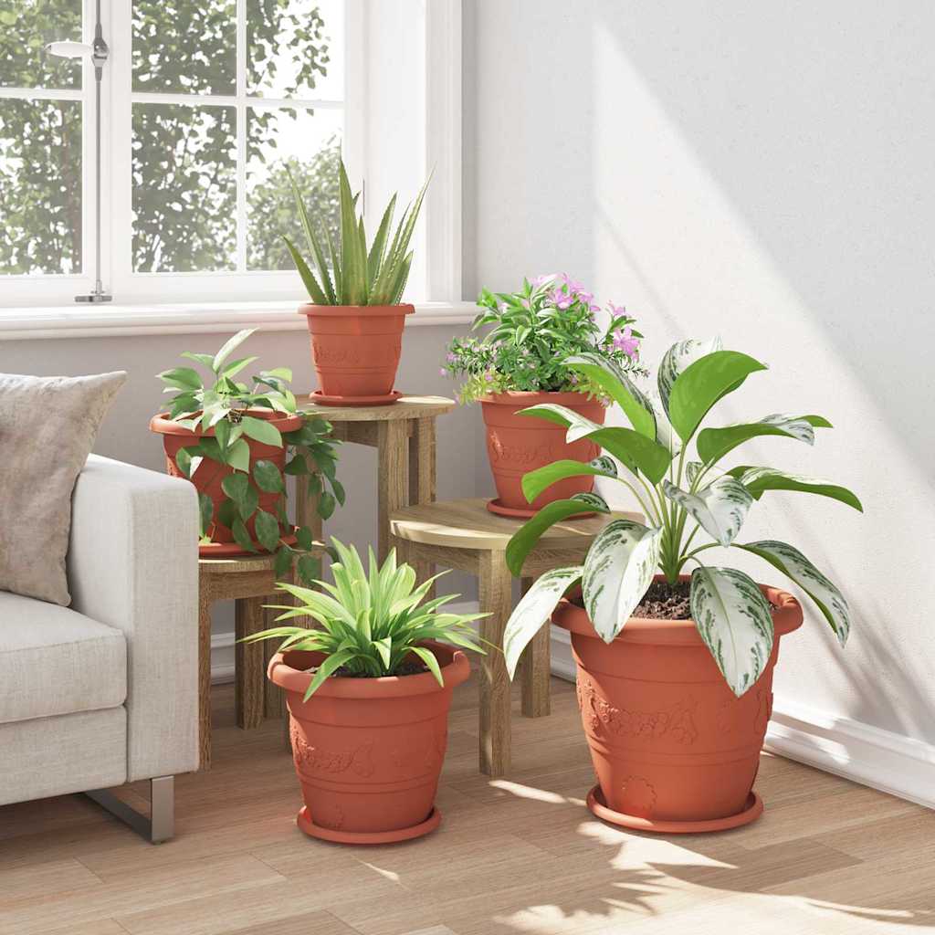 Kružni Pladanj za Cvijeće 24 pcs Crvena cigla Ø 21,5 x 2,5 cm