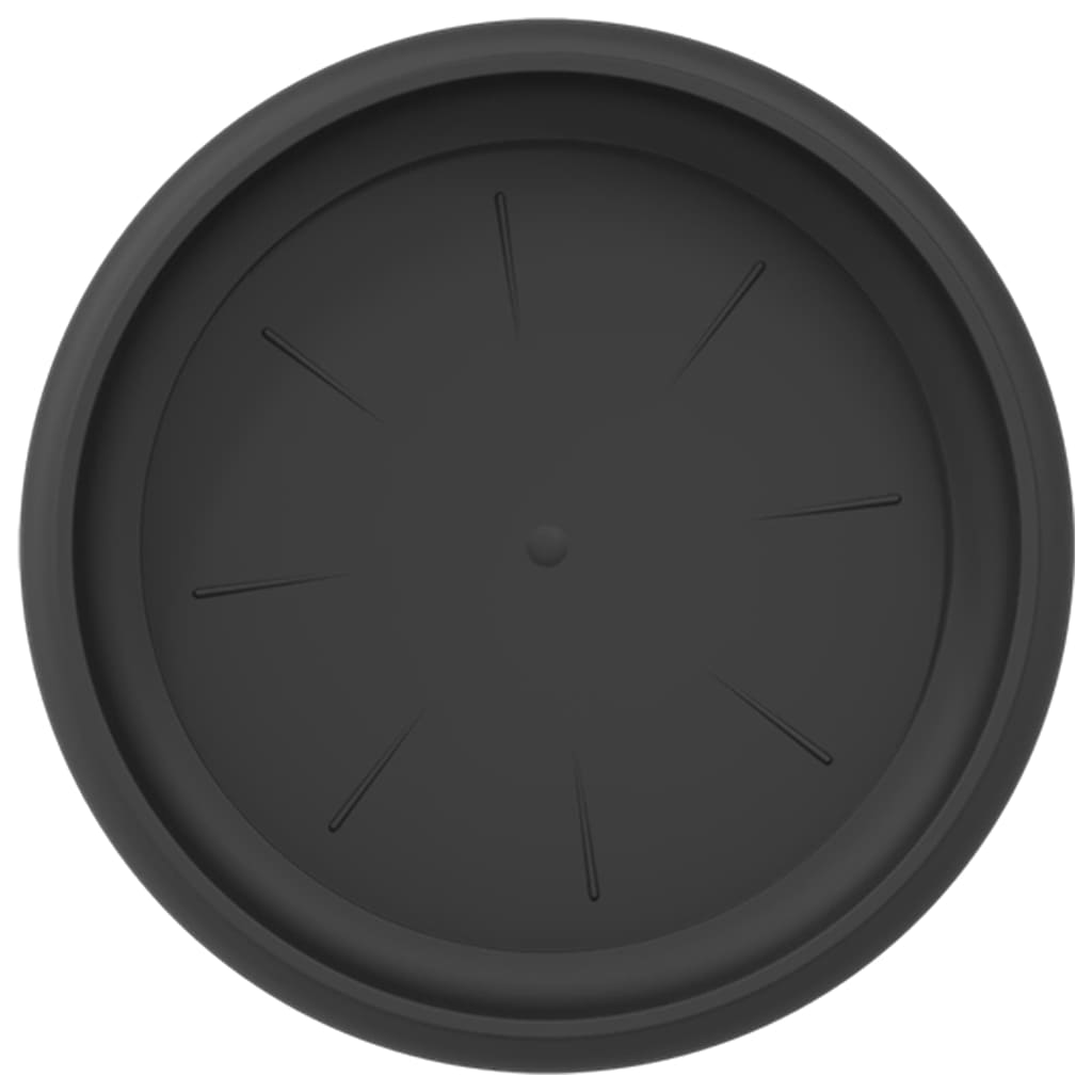 Kružni Pladanj za Cvijeće 24 pcs Crna Ø 17,5 x 2 cm Plastika