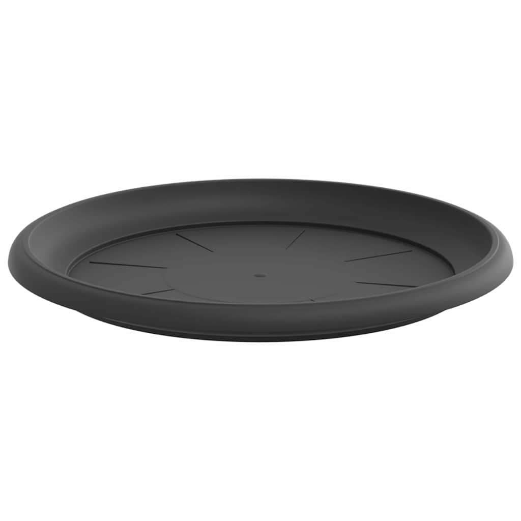 Kružni Pladanj za Cvijeće 24 pcs Crna Ø 27 x 2,5 cm Plastika