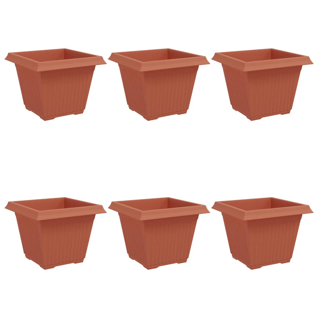 Kvadratna saksija za cvijeće 6 pcs Crvena cigla Plastika