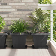 Kvadratna saksija za cvijeće 6 pcs Crna 38 x 38 x 30 cm