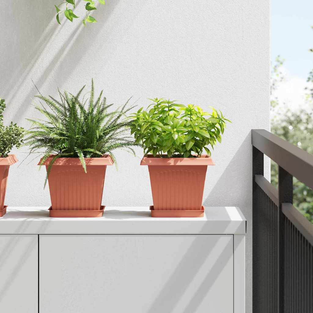 Kvadratna saksija za cvijeće 24 pcs Crvena cigla Plastika