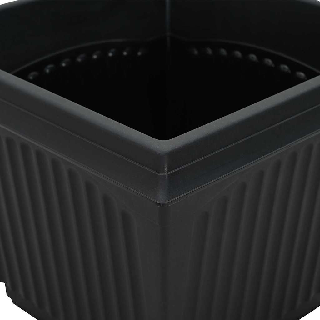 Kvadratna saksija za cvijeće 24 pcs Crna 23 x 23 x 17,5 cm