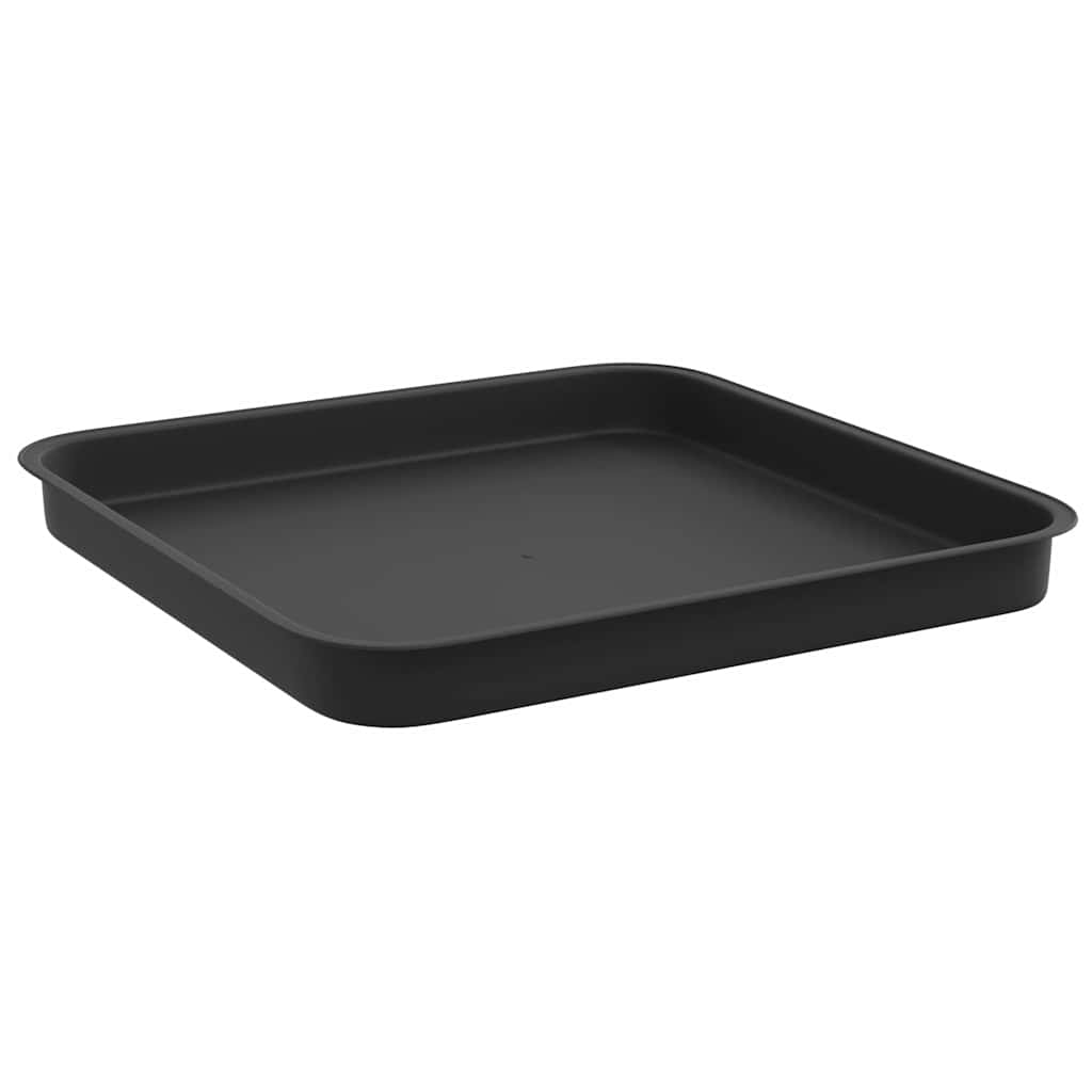 Kvadratna posuda za cvijeće 6 pcs Crna 21 x 21 x 2 cm Plastika