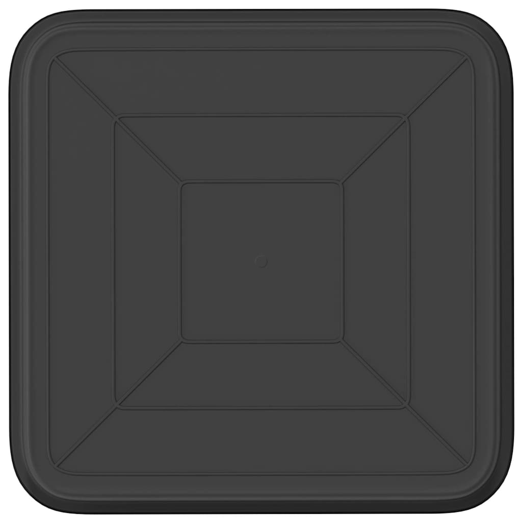 Kvadratna posuda za cvijeće 6 pcs Crna 21 x 21 x 2 cm Plastika