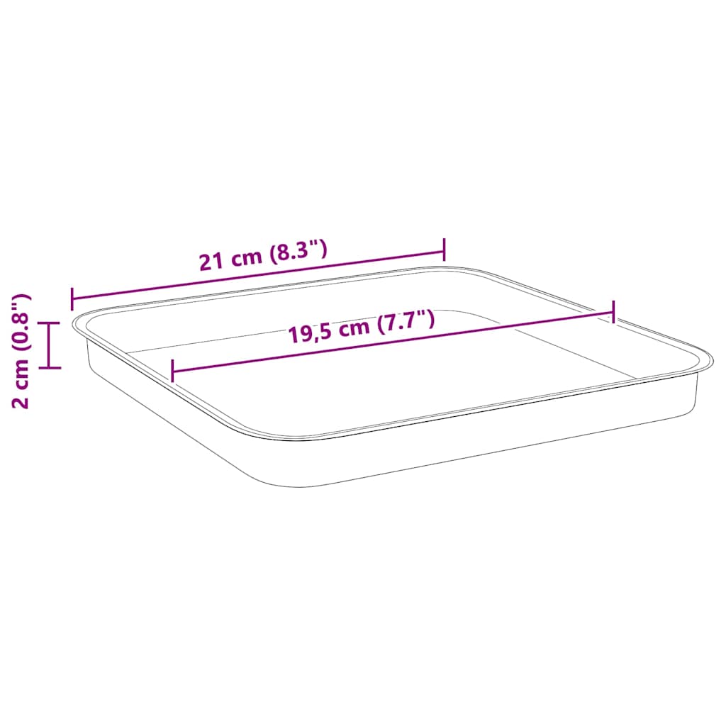 Kvadratna posuda za cvijeće 6 pcs Crna 21 x 21 x 2 cm Plastika