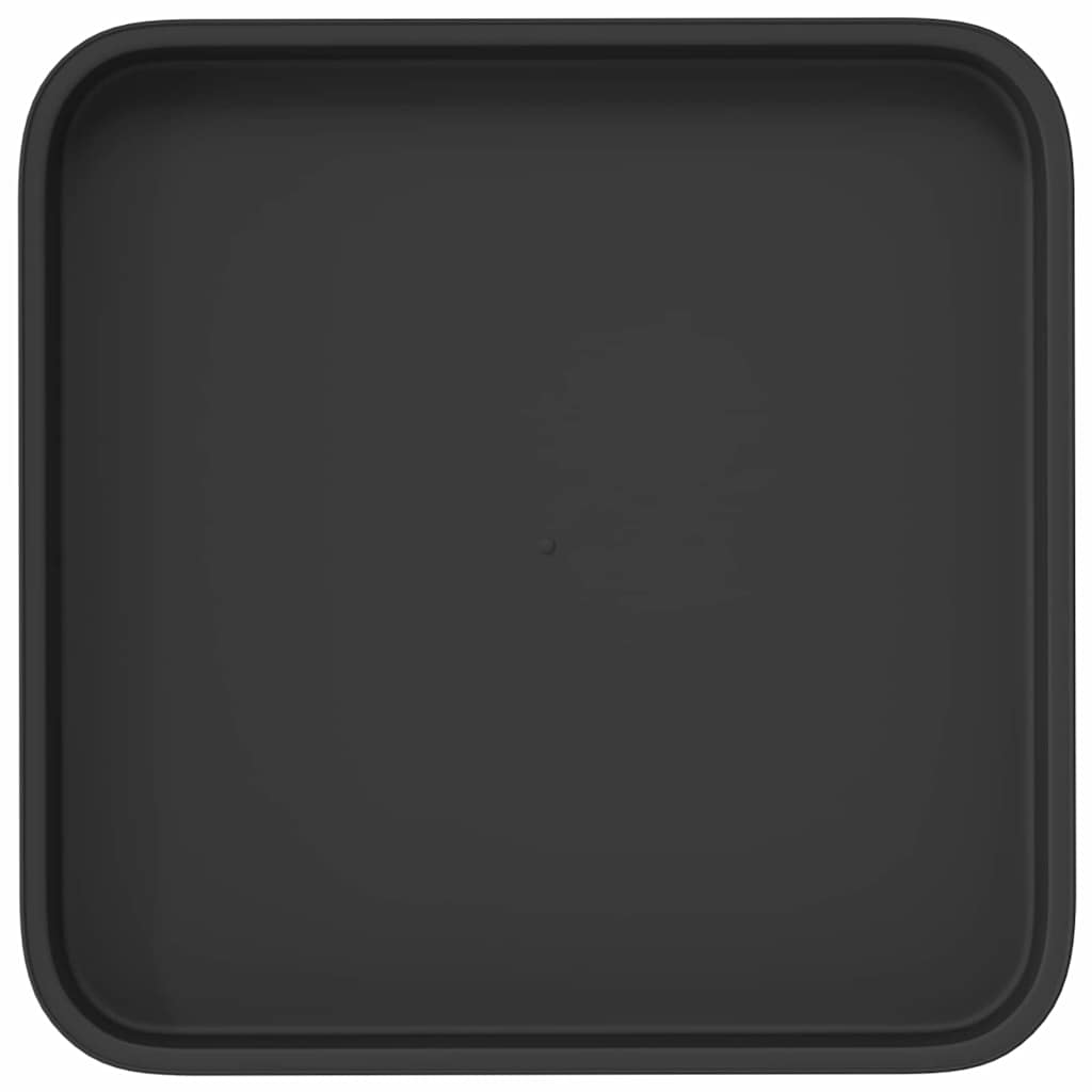 Kvadratna posuda za cvijeće 6 pcs Crna 21 x 21 x 2 cm Plastika
