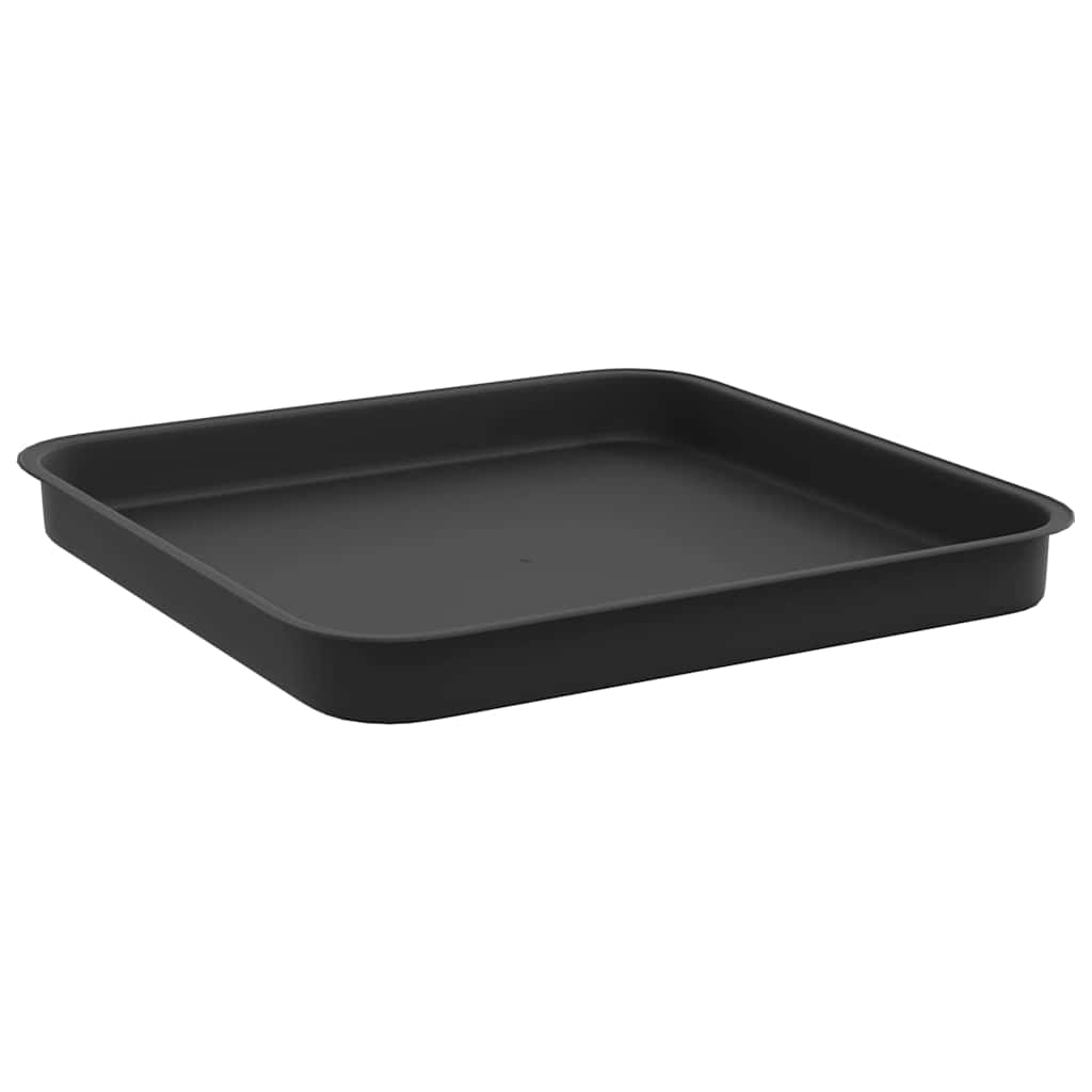 Kvadratna posuda za cvijeće 6 pcs Crna 25,5 x 25,5 x 2,5 cm