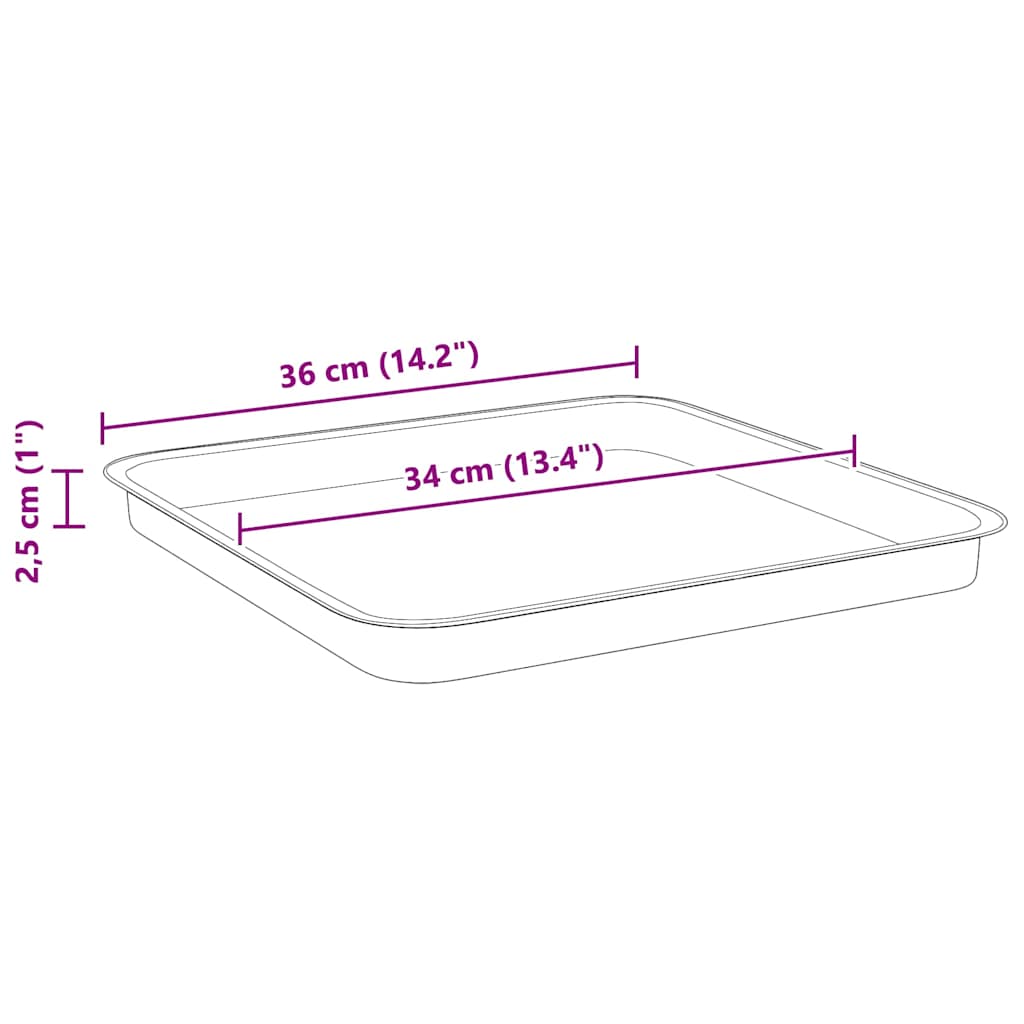 Kvadratna posuda za cvijeće 6 pcs Crna 36 x 36 x 2.5 cm