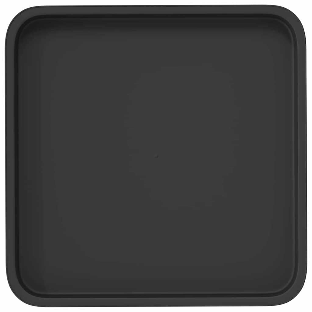 Kvadratna posuda za cvijeće 6 pcs Crna 36 x 36 x 2.5 cm