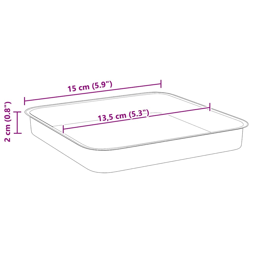 Kvadratna posuda za cvijeće 24 pcs Crvena cigla 15 x 15 x 2 cm
