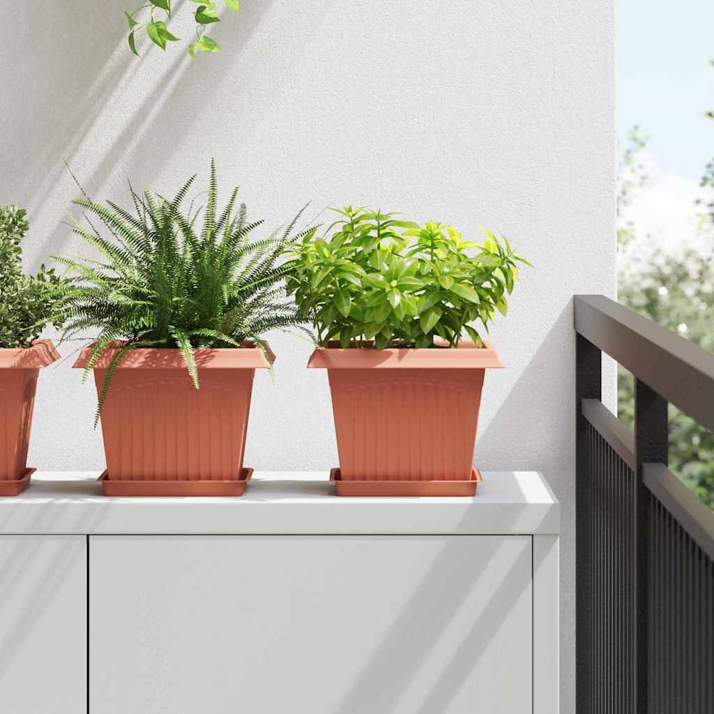 Kvadratna posuda za cvijeće 24 pcs Crvena cigla 18 x 18 x 2 cm