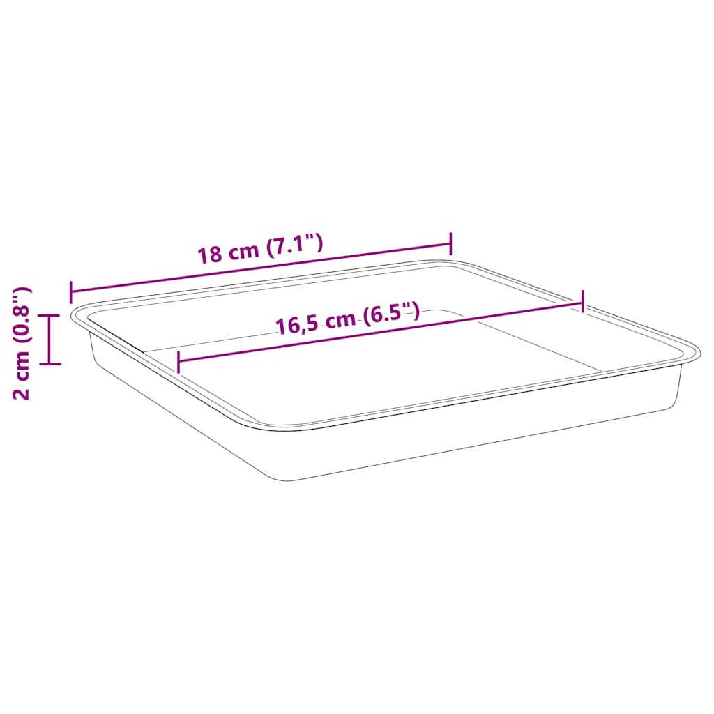 Kvadratna posuda za cvijeće 24 pcs Crna 18 x 18 x 2 cm Plastika