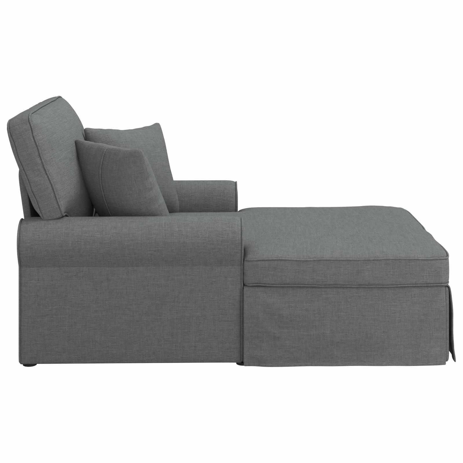 Ležaljka s suknjom s jastukom 3 pcs Tamno siva tkanina