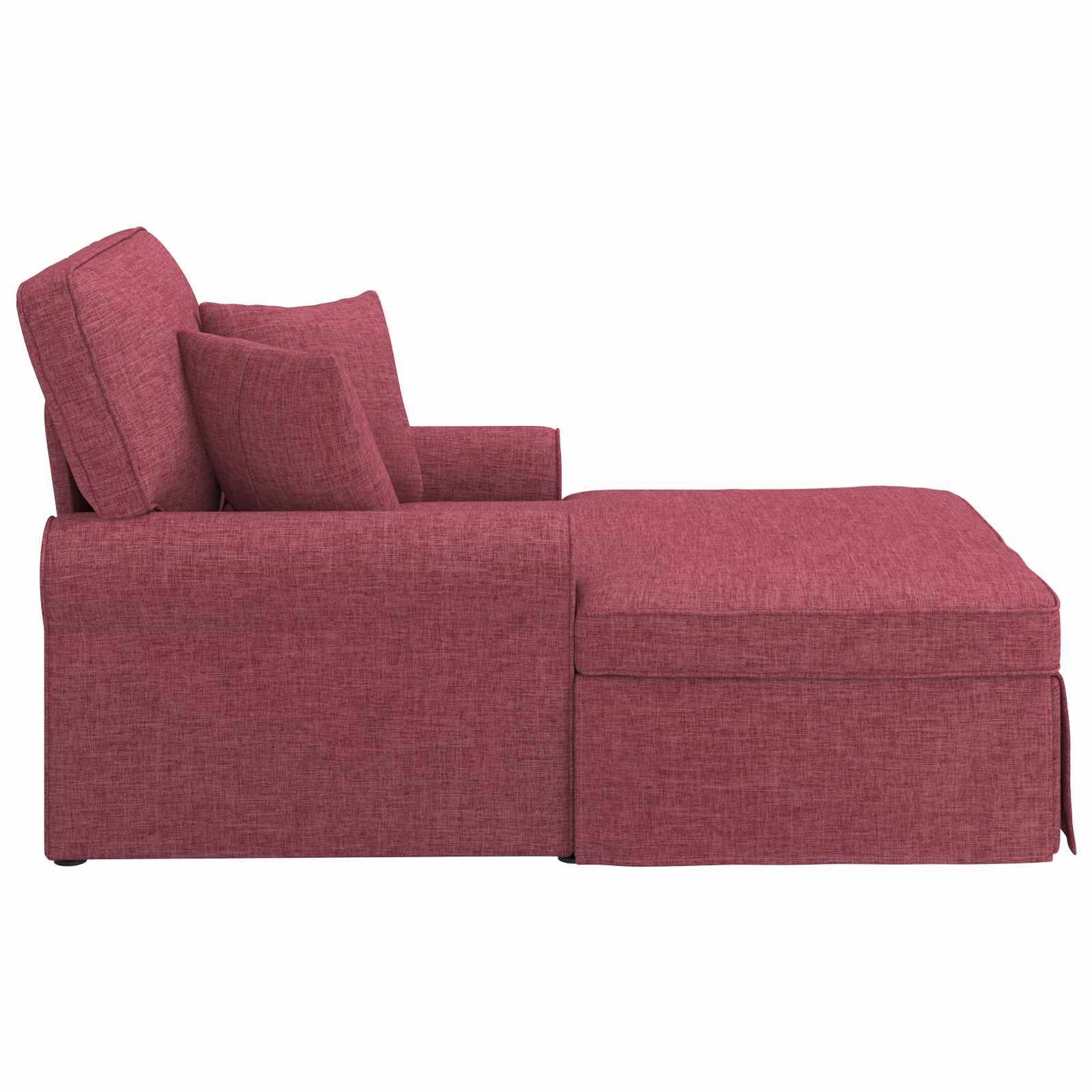 Ležaljka s suknjom s jastukom 3 pcs Vinska crvena tkanina