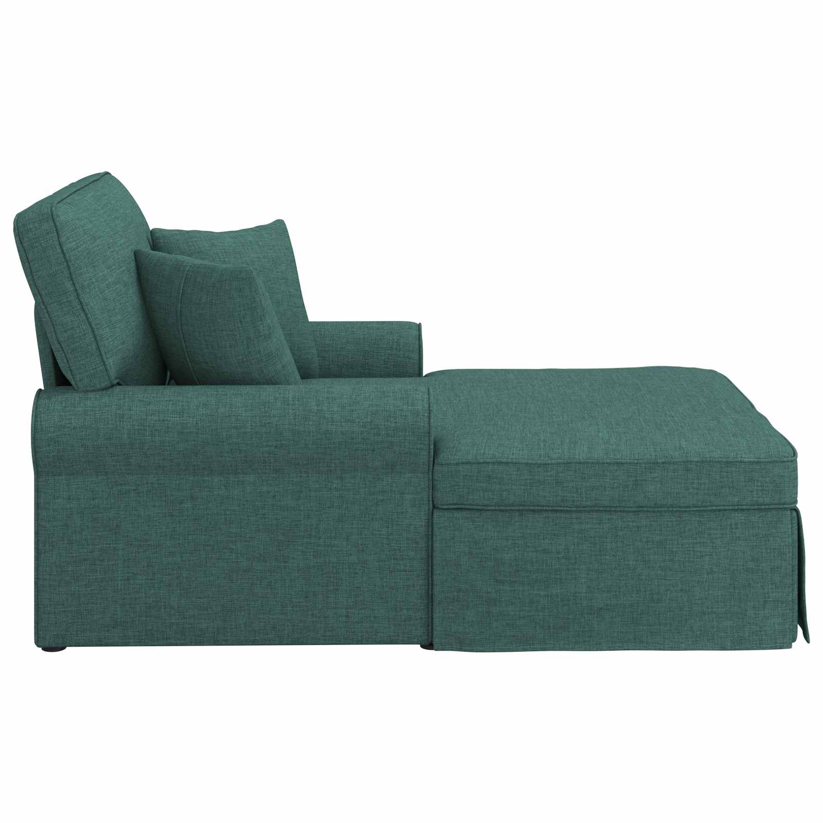 Ležaljka s suknjom s jastukom 3 pcs Tamnozelena tkanina