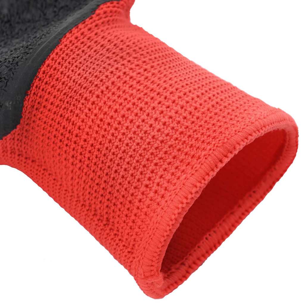 Rukavice za rad 24 pcs Crvena i Crna 7 / S Lateks premaz