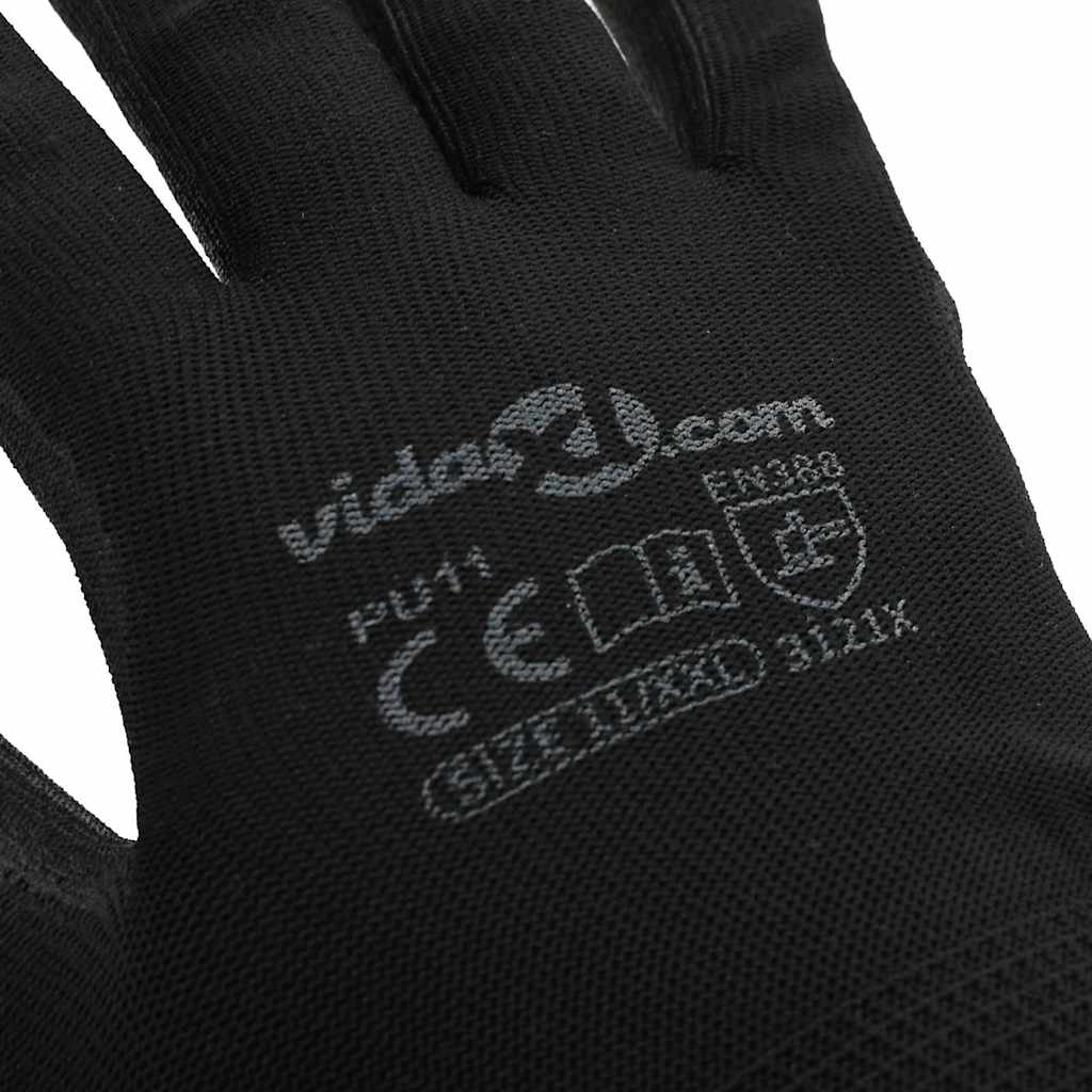 Rukavice za rad 12 pcs Crna 11 / XXL Poliester