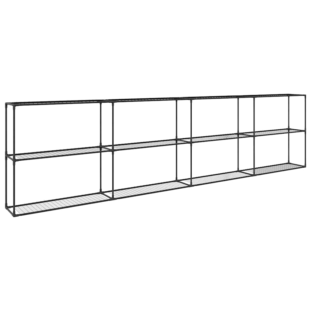 3-složni stalak za biljke Crna 400 x 32 x 104 cm Čelik