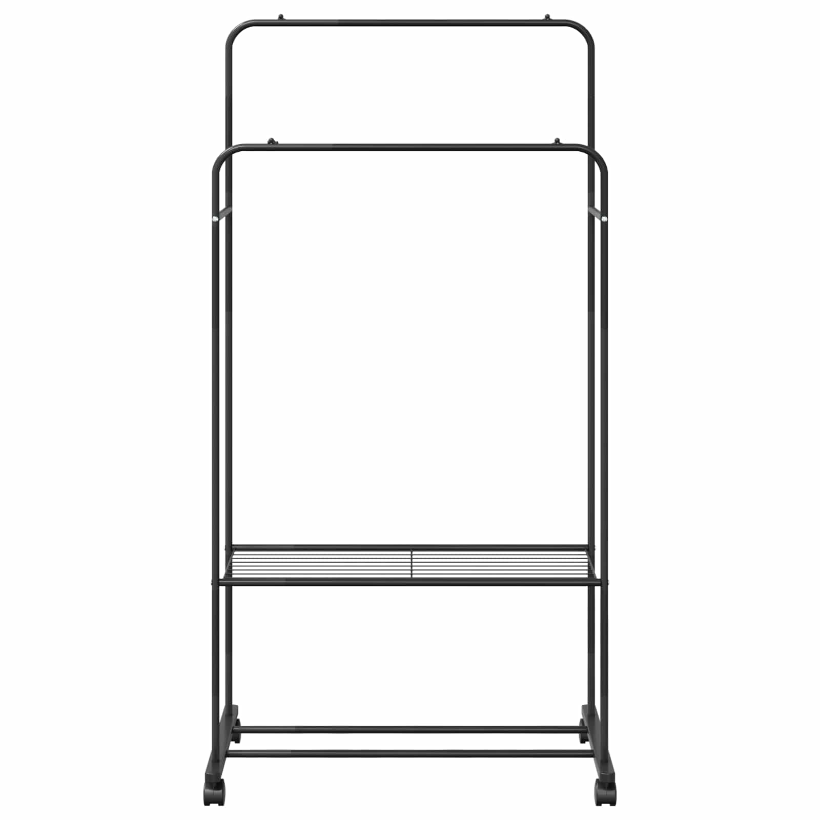 Stalak za odjeću s policom s kotačem Crna 80 x 53 x 156 cm