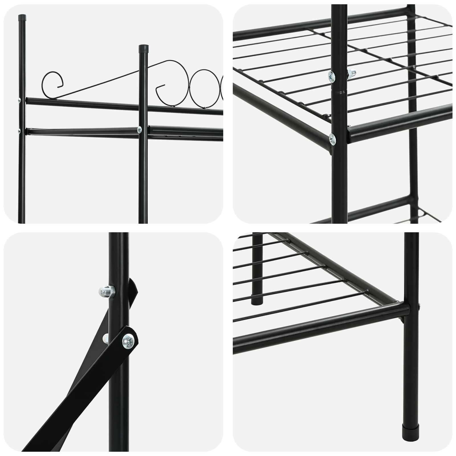 Otvoreni ormar s policom Crna 104,5 x 45 x 172 cm Čelik