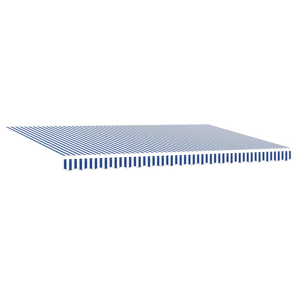 Skrovita tenda Plava i bijela 500 × 300 cm Poliester i aluminij