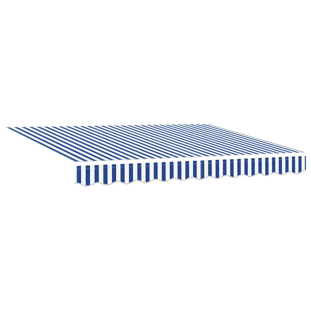 Skrovita tenda Plava i bijela 350 x 250 cm Poliester i aluminij