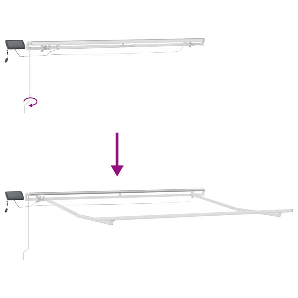 Skrovita tenda Plava i bijela 350 x 250 cm Poliester i aluminij